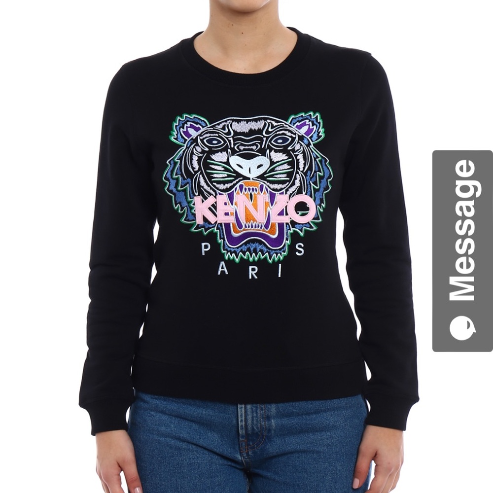 KENZO Embroidered Tiger black sweatshirt